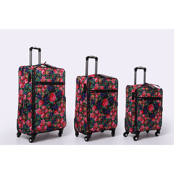 Heavy Duty Softside Luggage - Kokum Floral - Black