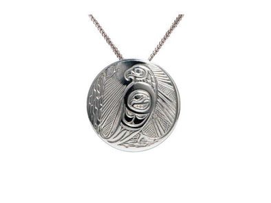 Silver Pewter Necklace - Eagle Sunlight