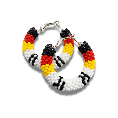 Beaded Earrings - Wrapped Hoops - Four Colours