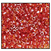 Preciosa 3-cut 9/0 - Dark Red Lined Topaz 11058