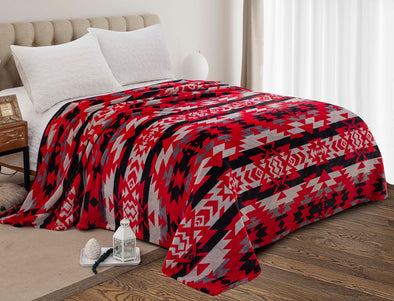 XL Single-Ply Plush Queen - Southwest - Red