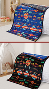 Reversible Baby Blanket - Turtle - Navy