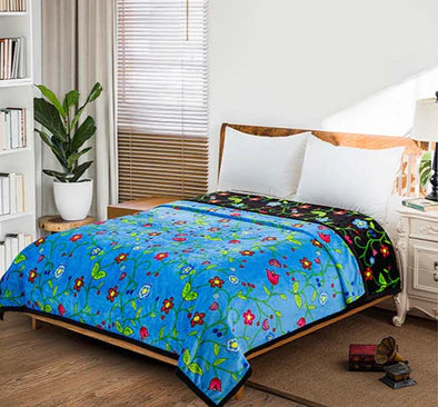 Reversible King - Floral Turquoise