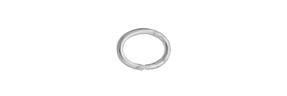 Bright Silver Jump Rings - Oval - 4 mm x 5 mm