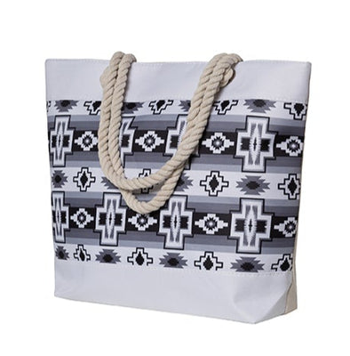 Woven Tote Bag - Saqamaw Joseph - Greyscale