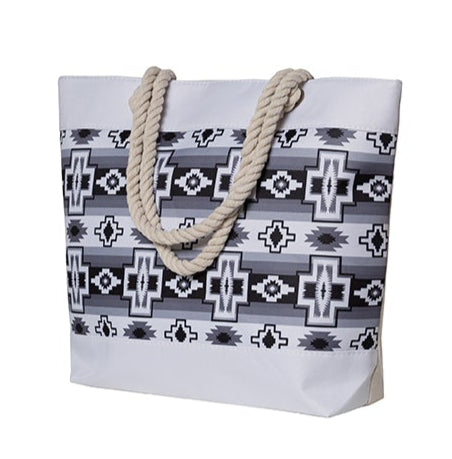 Woven Tote Bag - Saqamaw Joseph - Greyscale