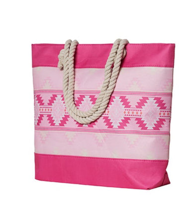 Woven Tote Bag - Southwest - Pink