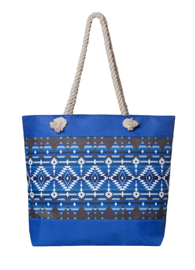 Woven Tote Bag - Southwest - Royal Blue