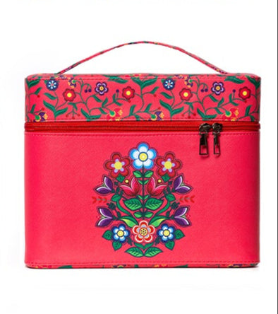 Cosmetic Case - Woodland Floral - Red