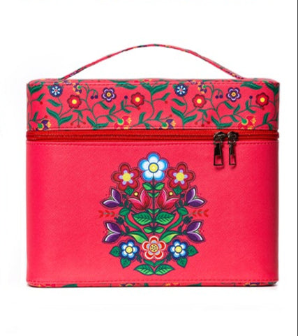 Cosmetic Case - Woodland Floral - Red