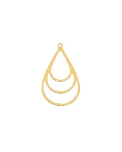 Jewelry Findings - 36 mm Two-Tiered Teardrops - Gold