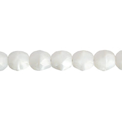 6 mm F/P Round - White Opal Matte