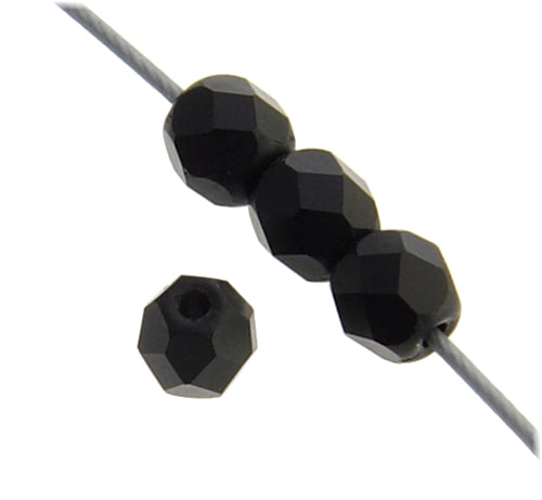 6 mm F/P Round - Black Opaque