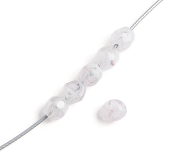 4 mm F/P Round - Crystal w/White Core