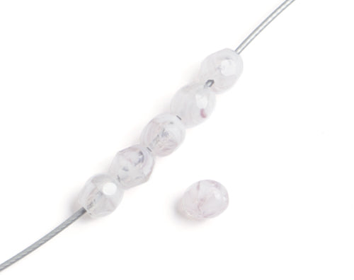 4 mm F/P Round - Crystal w/White Core