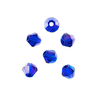 4 mm Crystal Bicone - Transparent Sapphire AB