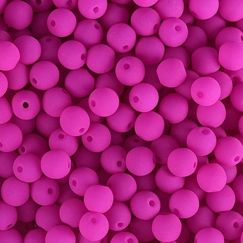 6 mm Glass Round Bead - Velvet Fuchsia