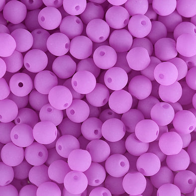 6 mm Glass Round Bead - Velvet Soft Magenta