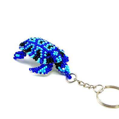 Beaded Keychain - Blue Turtle