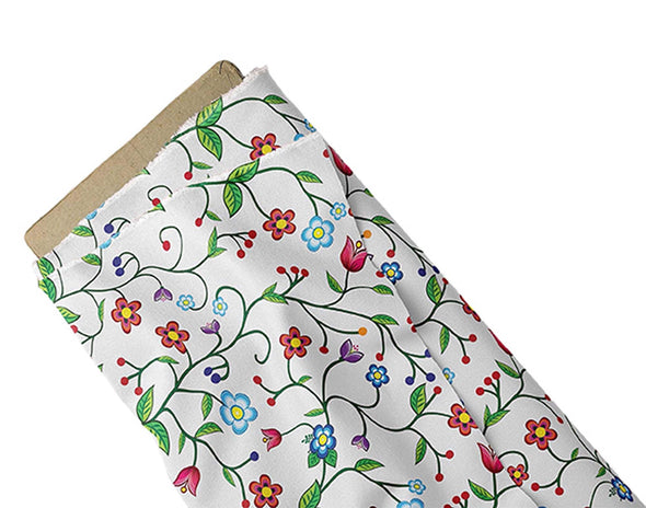 Cotton Fabric - Floral Enchantment - White