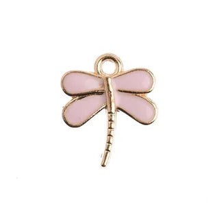 Metal Charms - 16 mm Dragonfly - Pink