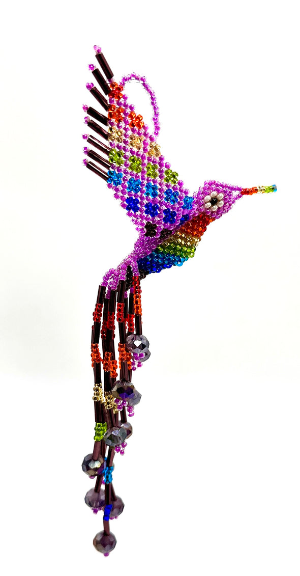 Beaded Ornament - Lilac Hummingbird