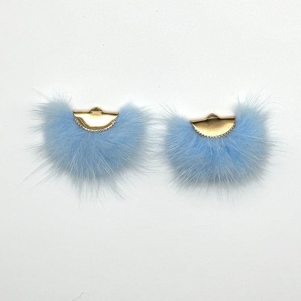 Fur Charm - 3 cm Semi-Circle - Light Blue