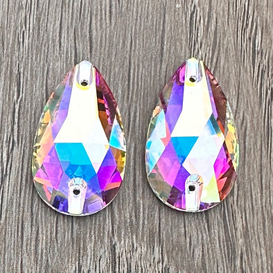 Crystal Cab - Teardrop - 28 x 17 mm - Crystal AB