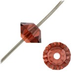4 mm Preciosa Crystal Spacer Bead - Light Burgundy
