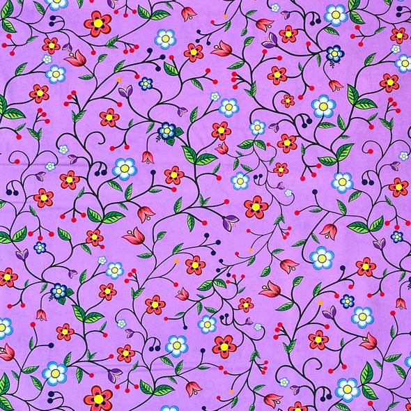 Cotton Fabric - Floral Enchantment - Purple