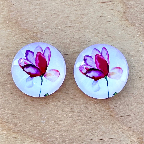 Glass Cab - Round - Pink Crocus