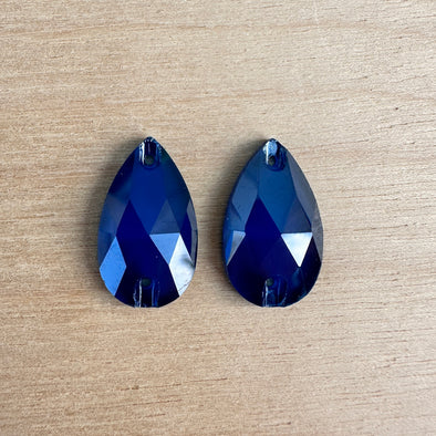 Crystal Cab - Teardrop - 11 x 18 mm - Capri Blue Matte Opal