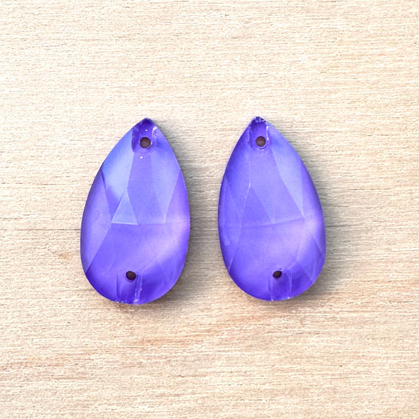 Crystal Cab - Teardrop - 11 x 18 mm - Violet Matte Opal