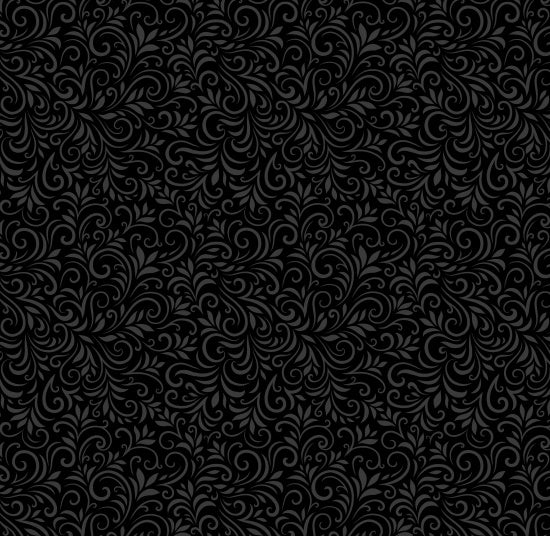 Cotton Fabric - Strawberry Fields Tone on Tone - Black