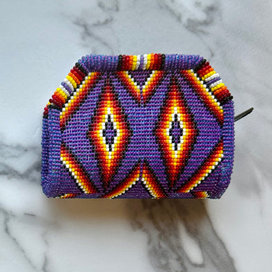 Beaded Coin Wallet - Purple