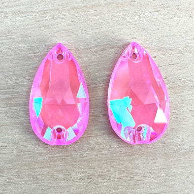 Crystal Cab - Teardrop - 11 x 18 mm - Light Rose Opal