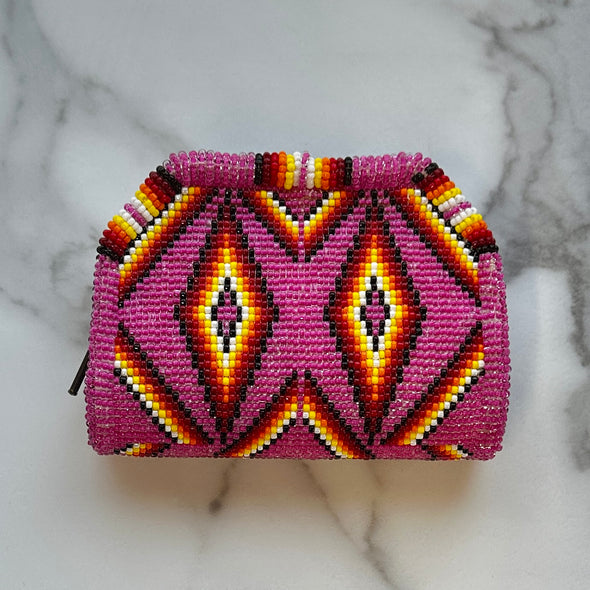 Beaded Coin Wallet - Pink
