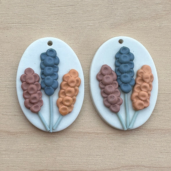 Clay Cabochon - Oval Lupins