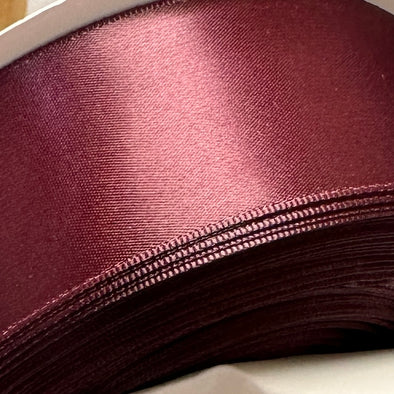 1.5" Single-Faced Satin Ribbon - Burgundy