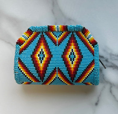 Beaded Coin Wallet - Turquoise