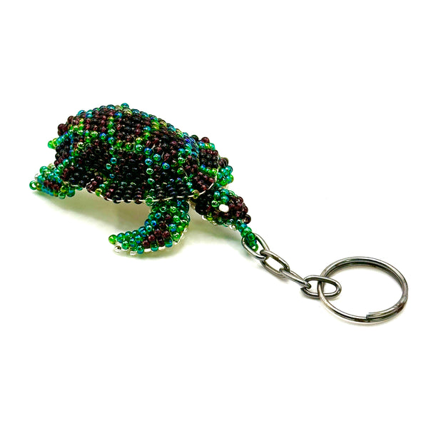 Beaded Keychain - Dark Green Turtle