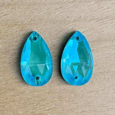 Crystal Cab - Teardrop - 11 x 18 mm - Aquamarine Opal