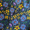 Polyester Satin - Ojibway Florals 1 - Black