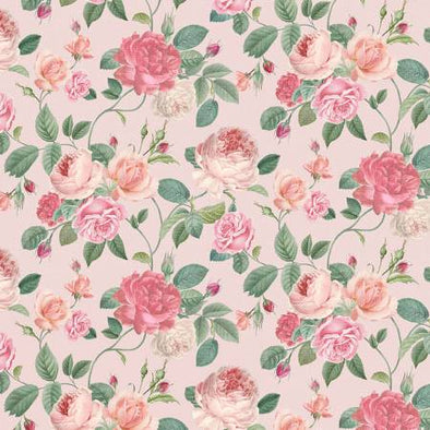 Cotton Fabric - Jardin Rose Bouquet - Pink