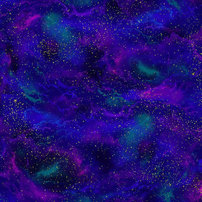 Cotton Fabric - Cosmic Sky Metallic