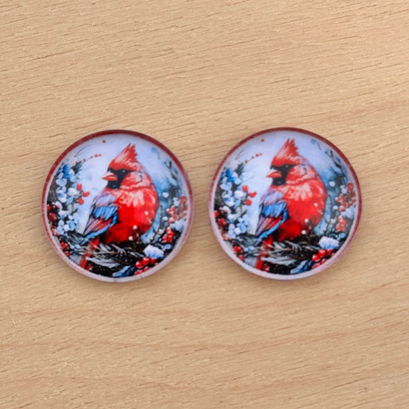 Glass Cab - Round - Winter Cardinal