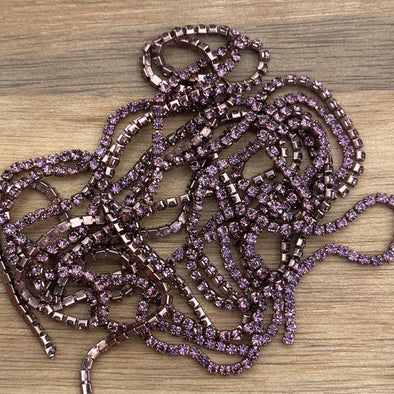 SS6 Metal Banding - Dark Amethyst on Chocolate Brown
