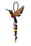 Beaded Hummingbird Ornament -  Black w/Four Colours