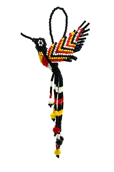 Beaded Ornament -  Black Hummingbird
