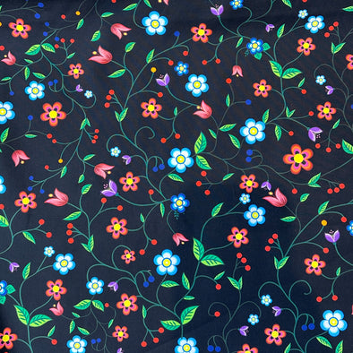 Cotton Fabric - Floral Enchantment - Black